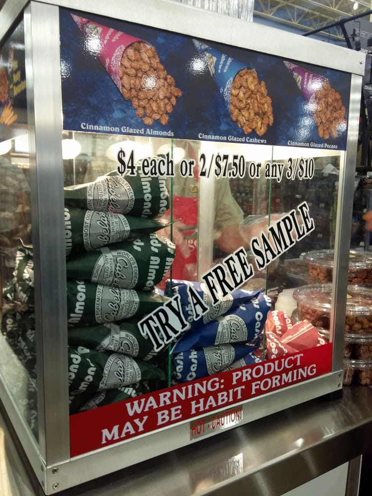 Pick up some freshly roasted nuts in the store. Smells mmm mmm good! Yelp