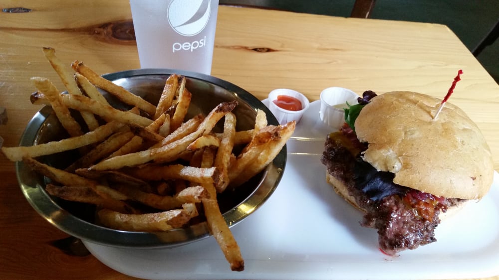 small order of russet fries and an original beef burger with added cheese and bacon yelp small order of russet fries and an original beef burger with added cheese and bacon yelp