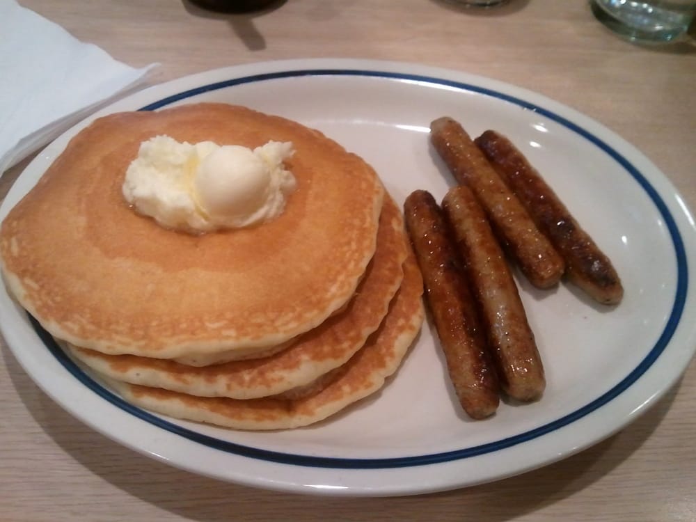 Pancake Platter with Breakfast Sausages Yelp
