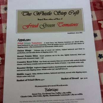 Whistle Stop Cafe Juliette Ga Menu Whistle Stop Cafe Juliette Ga Menu