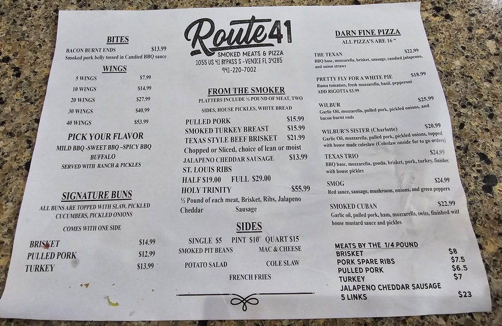 RT 41 Smoked Meats and Darn fine Pizza RT 41 Smoked Meats and Darn fine Pizza