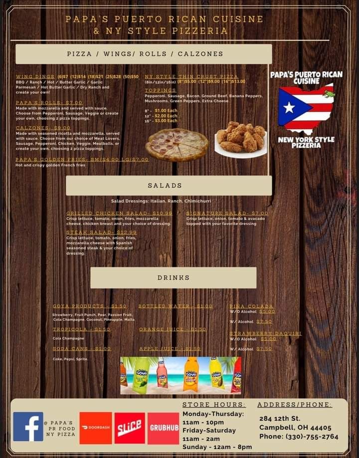 Papa's Puerto Rican Cuisine & New York Style Pizzeria