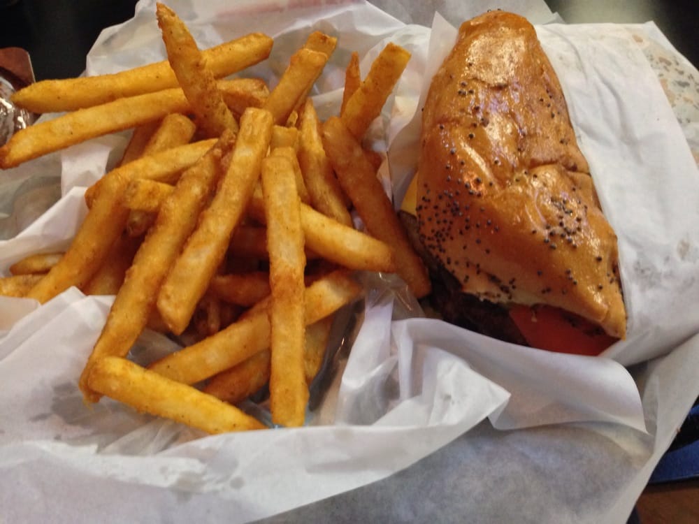 Bottle cap burger and Jake fries! Very tasty! Yelp