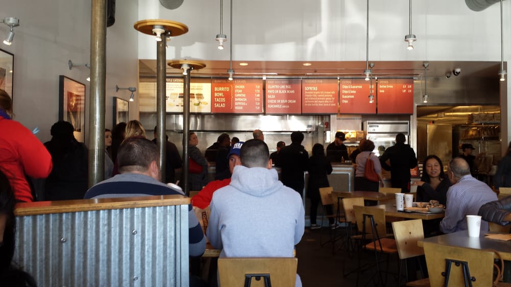 Always busy. The Menu board at Chipotles. Yelp