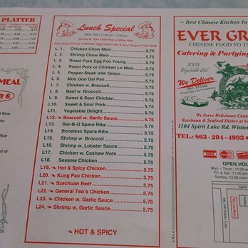 Evergreen 11 Photos 16 Reviews Chinese 1104 Spirit Lake Rd Photo Of Evergreen Winter Haven Fl United States Lunch Menu