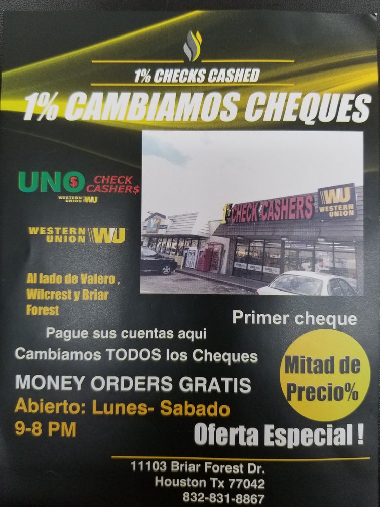 Uno Check Casher Western Union Check Cashing/Payday Loans 11103