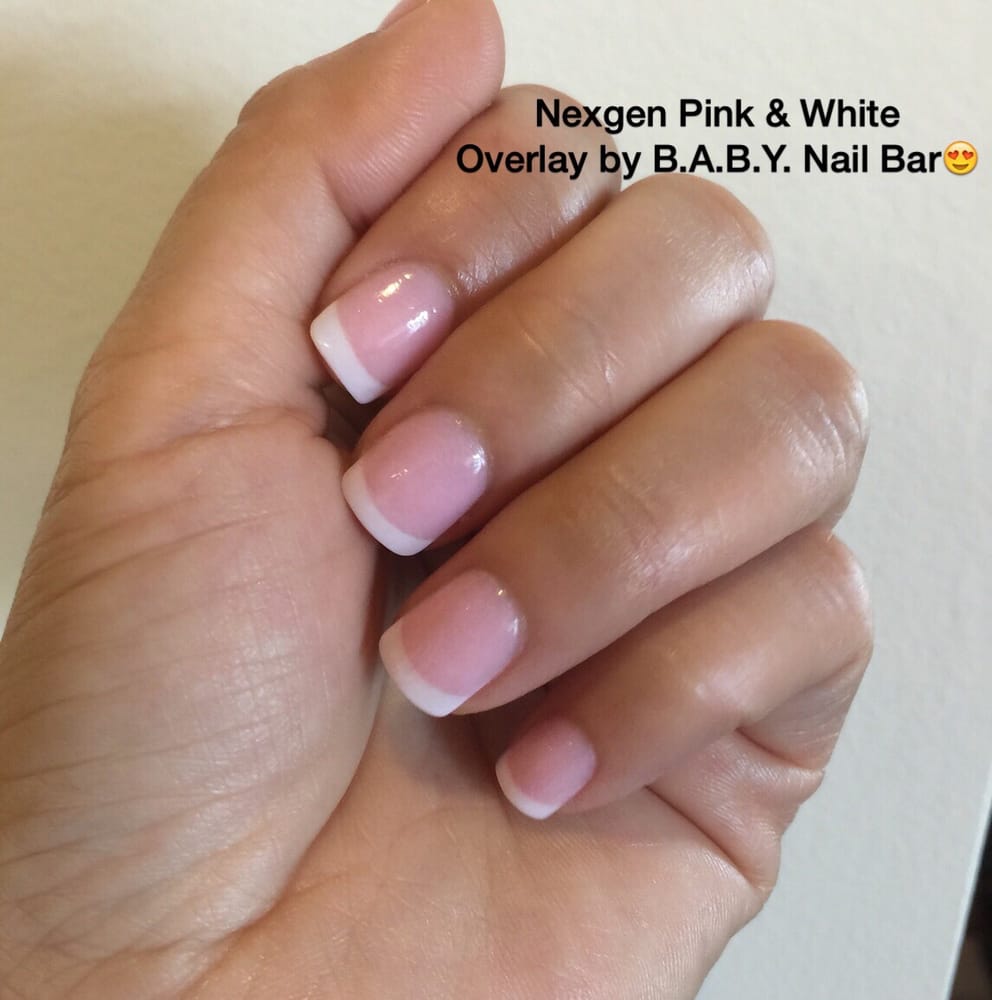 Nexgen Pink White Overlay Over Your Natural Nails No Tips By Photo Of B A Y Nail Bar Miami Fl United States Nexgen Pink