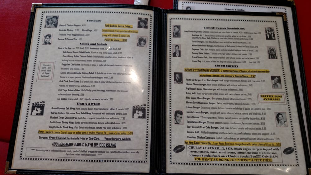 Online Menu of Spinners Good Time Diner Restaurant, Chardon, Ohio