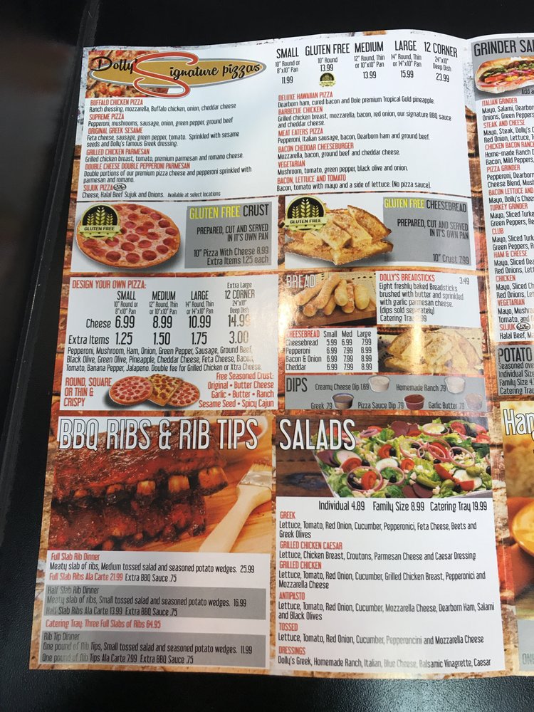 Online Menu Of Dollys Pizza Restaurant Livonia Michigan 48154