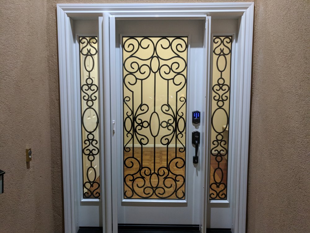 Jeld Wen Aurora Custom Fiberglass With Wrought Iron Inserted Between Photo Of Today S Entry Doors Orange Ca United States Jeld Wen
