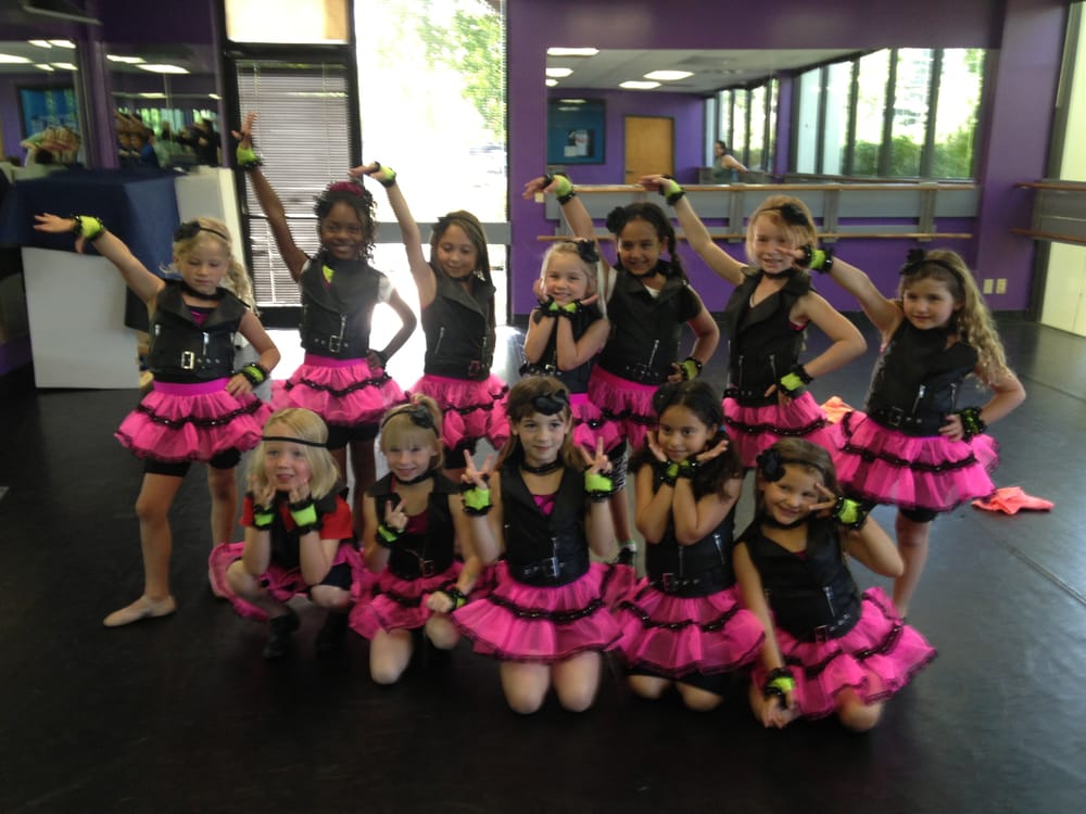 Jazz Funk cuties trying on their costumes before our Annual Performance