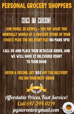 personal grocery shoppers personal shopping downtown core flyers for personal grocery shopper