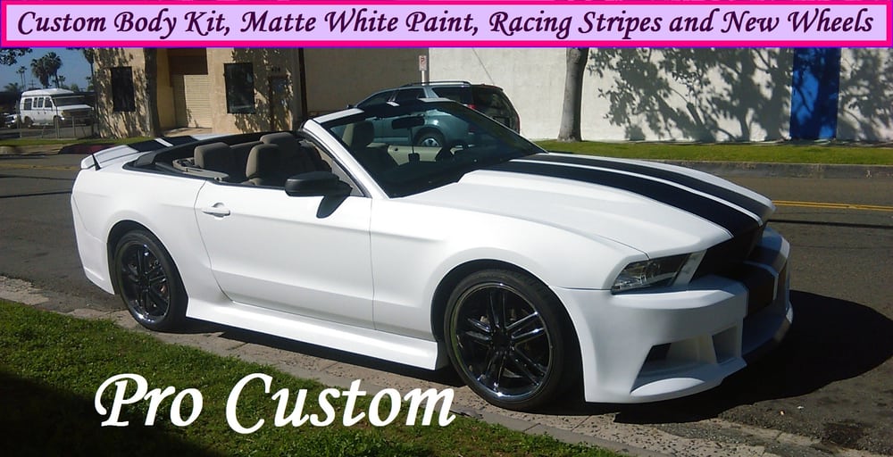 Matte White Paint Black Racing Stripes Custom Body Kit And Photo Of Pro Custom Oceanside Ca United States Matte White Paint