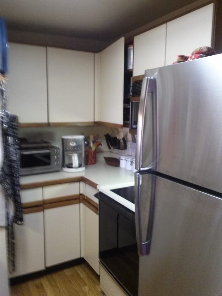 My 57 Square Foot Kitchen Before Cupboards Falling Off Hinges Photo Of Our Kitchen Bath Cabinets Los Angeles Ca United States