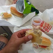 Hero King Handcrafted Sandwiches - Newark, NJ, United States. My girlfriend and I, eating our halves each, the other halves we save for later!