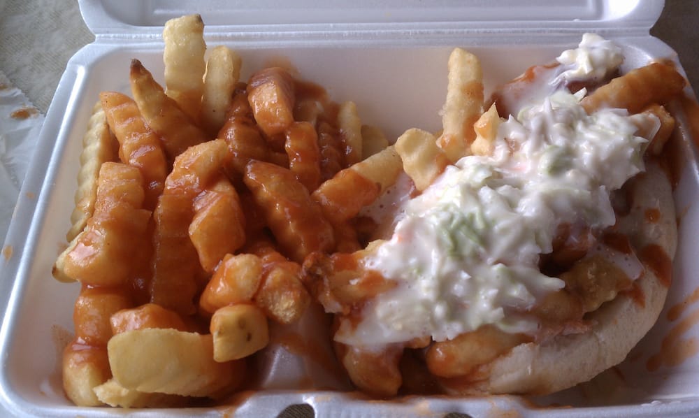 Polish Boy Sandwich at Hot Sauce Williams in Cleveland, OH. As seen on