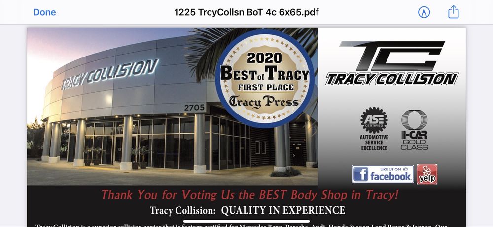 Tracy Collision