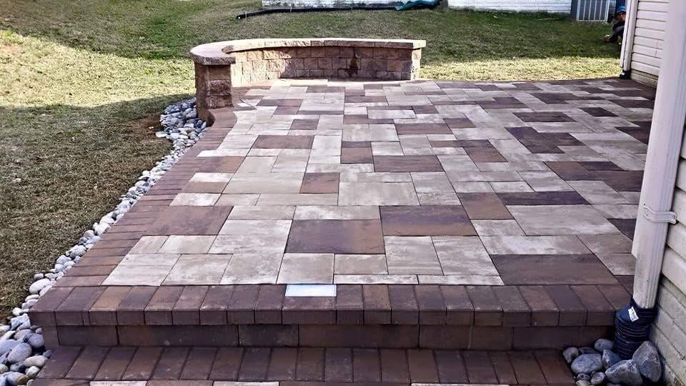Nicolock Paving Stone Patio Ridge Golden Brown And Travertine Photo Of Corad Outdoor Living And Home Improvement Rockville Md United States