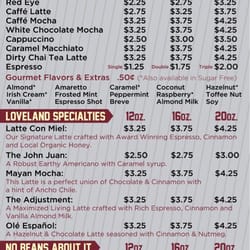 loveland coffee 24 photos 41 reviews coffee tea 7001 st the works loveland menu