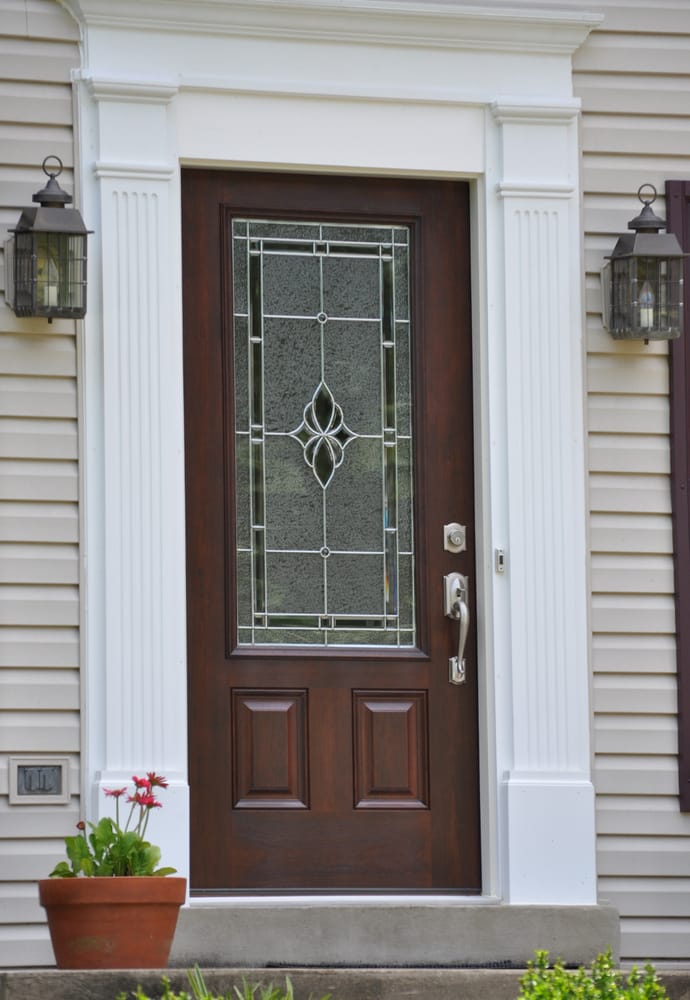 Provia Embossed 2 Panel Cherry Entry Door Stained Hazelnut With Photo Of The Window Man Fairfax Va United States Provia Embossed 2