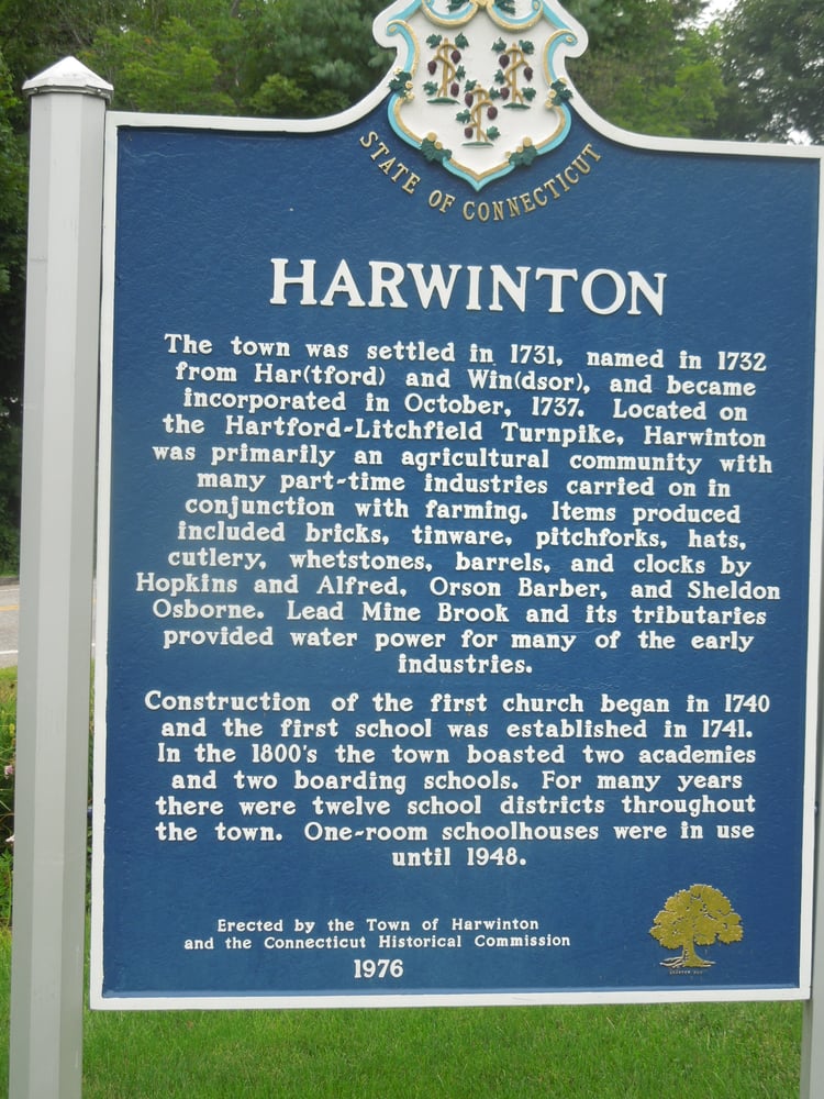 Harwinton Historical Marker Litchfield Rd And S Rd, Harwinton, CT