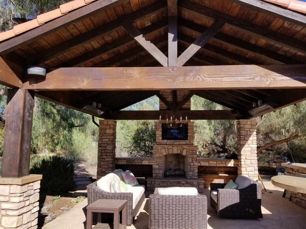 Outdoor Living Space Complete With Electric Heaters Photo Of Concrete Creations San Marcos Ca United States Outdoor Living Space