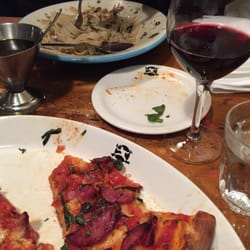 Photo of Amalfi Pizzeria Ristorante - Adelaide South Australia, Australia. Americano pizza and and the Amalfi pasta (and a $6.50 glass of cleanskin!)