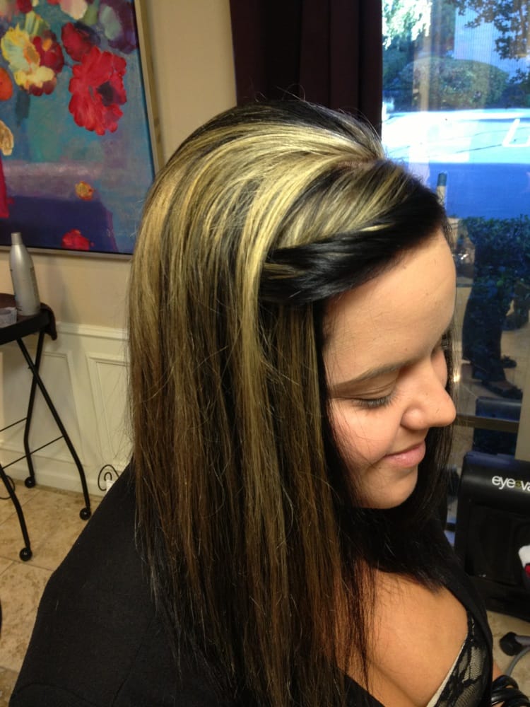 heavy high lights dark brown lowlights yelp