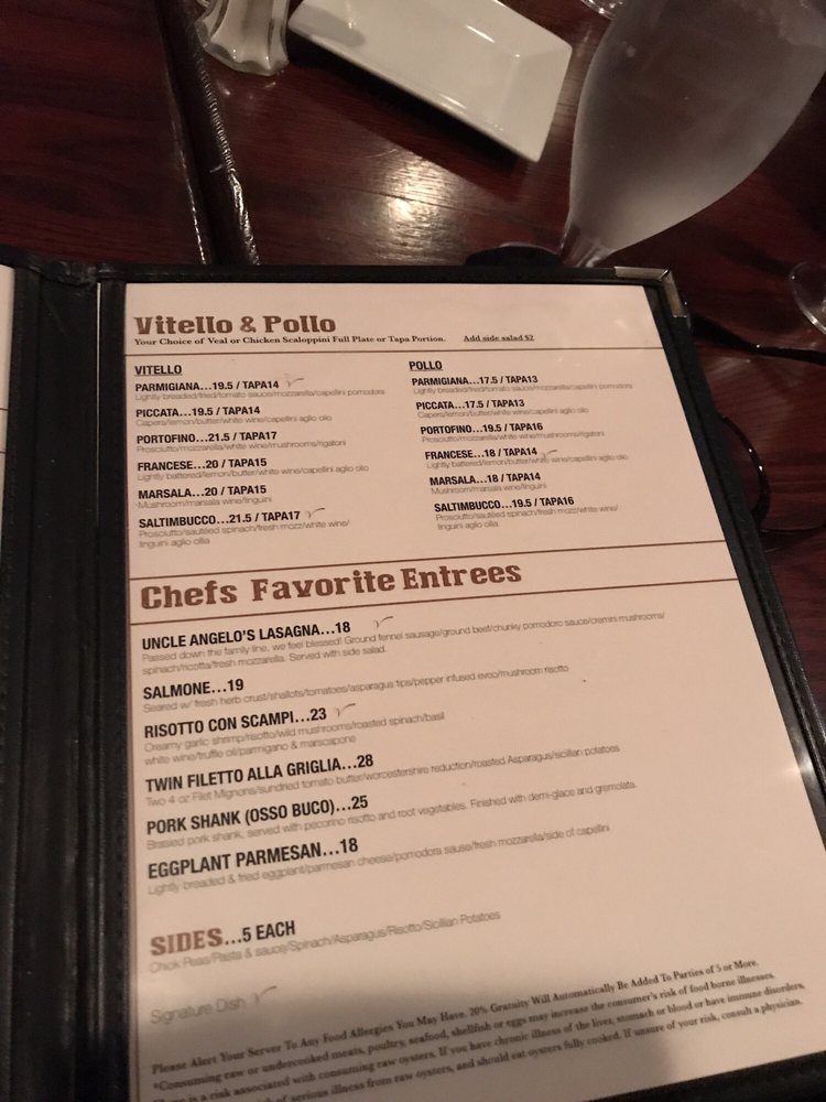 Online Menu Of Vino Italian Bistro Restaurant Chesapeake