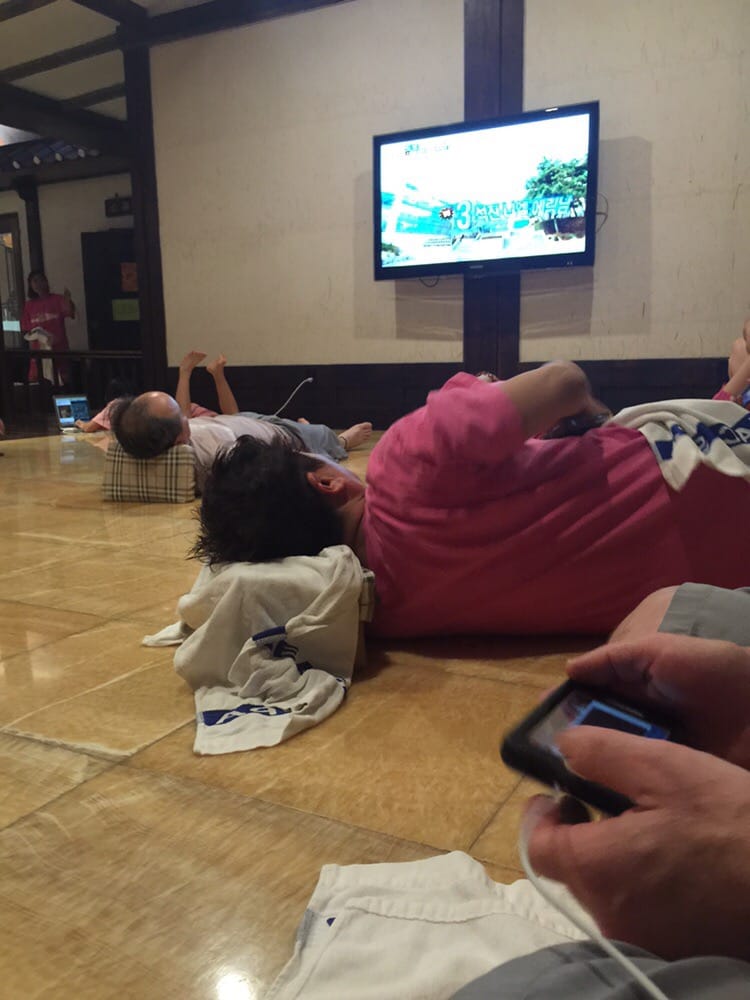 Laziness on the hot floor to relax the muscles! Yelp