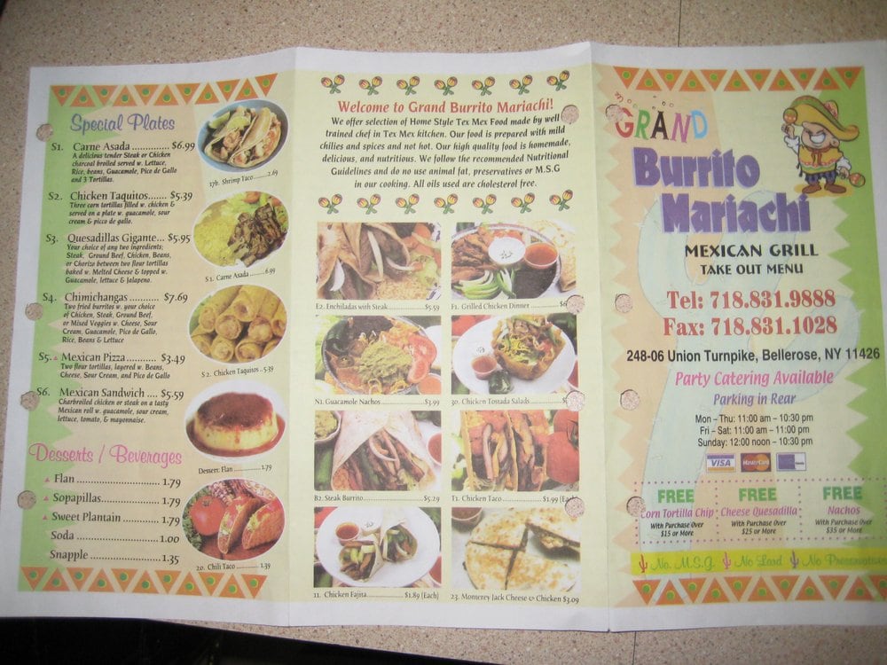 Burrito Mariachi Restaurants 24806 Union Tpke, Floral Park
