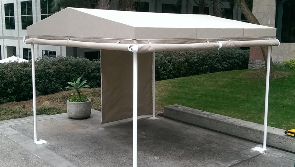 11 X 7 Coffee Cart Canopy W Silica Dune Sunbrella Roll Up 82 Photos For Liquid Canvas