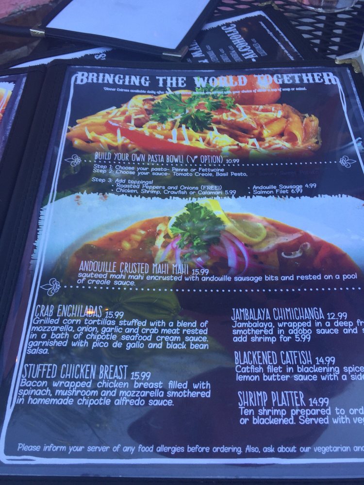 Online Menu Of North Of The Bayou Restaurant Madison Wisconsin