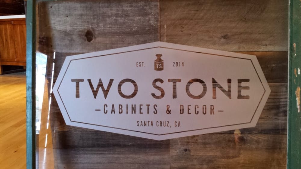 Two Stone Cabinets and Decor