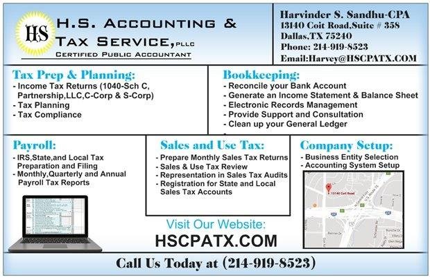 Dallas Sales Tax >> H S Accounting Tax Service Cpa 2019 All You Need To Dallas Sales Tax >> H S Accounting Tax Service Cpa 2019 All You Need To