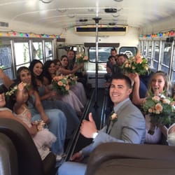 Jump On The School Bus 208 Photos 141 Reviews Party Photo Of Jump On The School Bus Santa Barbara Ca United States Wedding Party First Look Transportation
