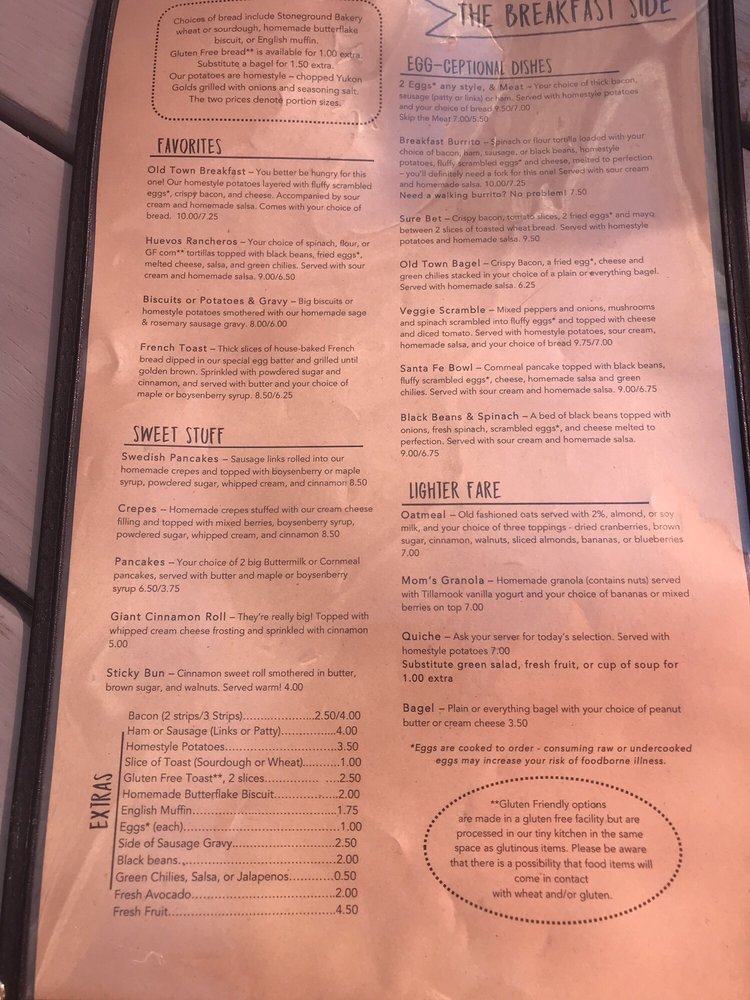 Online Menu Of Old Town Cafe Restaurant Joseph Oregon 97846 Zmenu