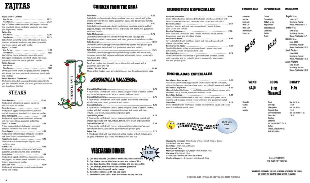 Las Flores CLOSED Mexican 102 Park Rd, Oelwein, IA Restaurant