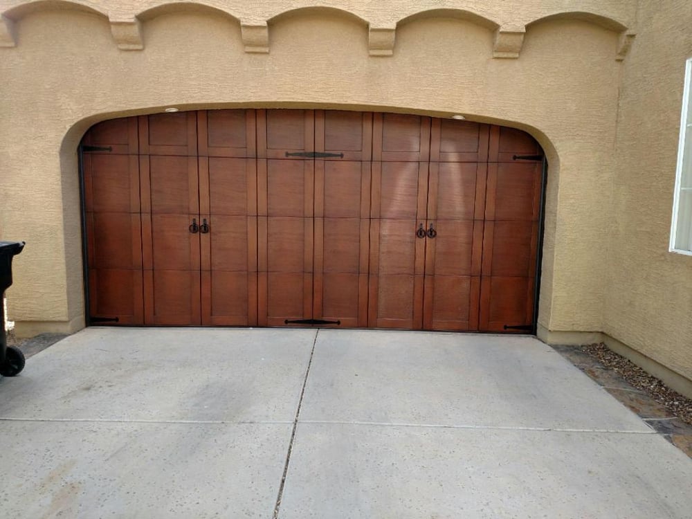 16x8 Steelhouse Garage Door With Cascade Combo Straps And Photo Of Springmaster Garage Door Service Chandler Az United States 16x8 Steelhouse