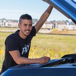 Photo of Fiix - Toronto, ON, Canada. Our Fiix mechanic, Daniel, inspecting a customer's vehicle.