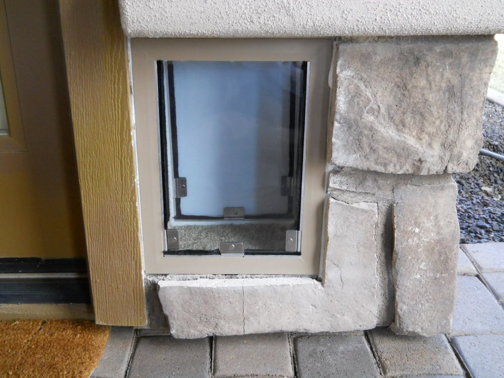 Hale Security Pet Door Installed Through An Exterior Wood Frame With
