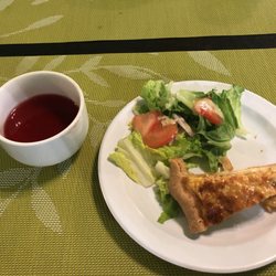 Photo of E's Garden Teahouse and Things - Charlotte Amalie, Virgin Islands, U.S. Virgin Islands. Saltfish quiche and hibiscus tea