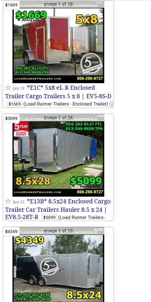 Posting Load Runner Trailers Craigslist Yelp