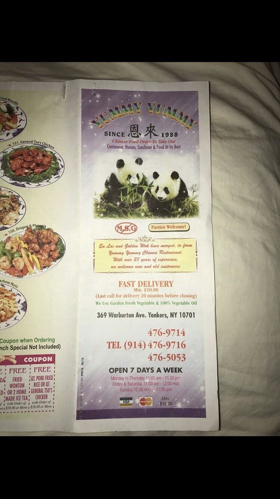 Yummy Chinese Restaurant 369 Warburton Ave