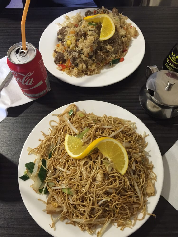 Chicken And Egg Fried Noodles Front Beef And Egg Fried Rice