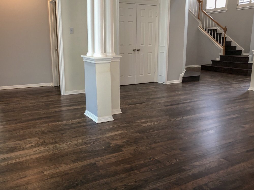 Cherry Floor Refinished To A Custom Color In The Hills Yelp Photo Of Finn Wood Flooring Austin Tx United States Cherry Floor Refinished
