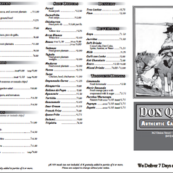 Don Quijote Restaurant Menu Manchester Nh Don Quijote Restaurant Menu Manchester Nh
