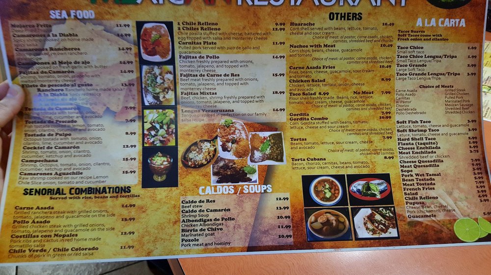 Menu Yelp Photo Of Senorial Mexican Restaurant Banning Ca United States Menu