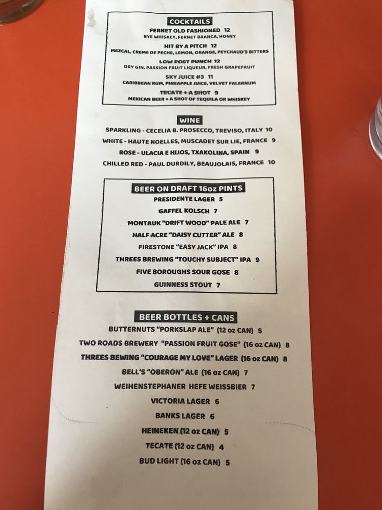 P O Of The Low Post Brooklyn Ny United States Drinks Menu P O Of The Low Post Brooklyn Ny United States Drinks Menu