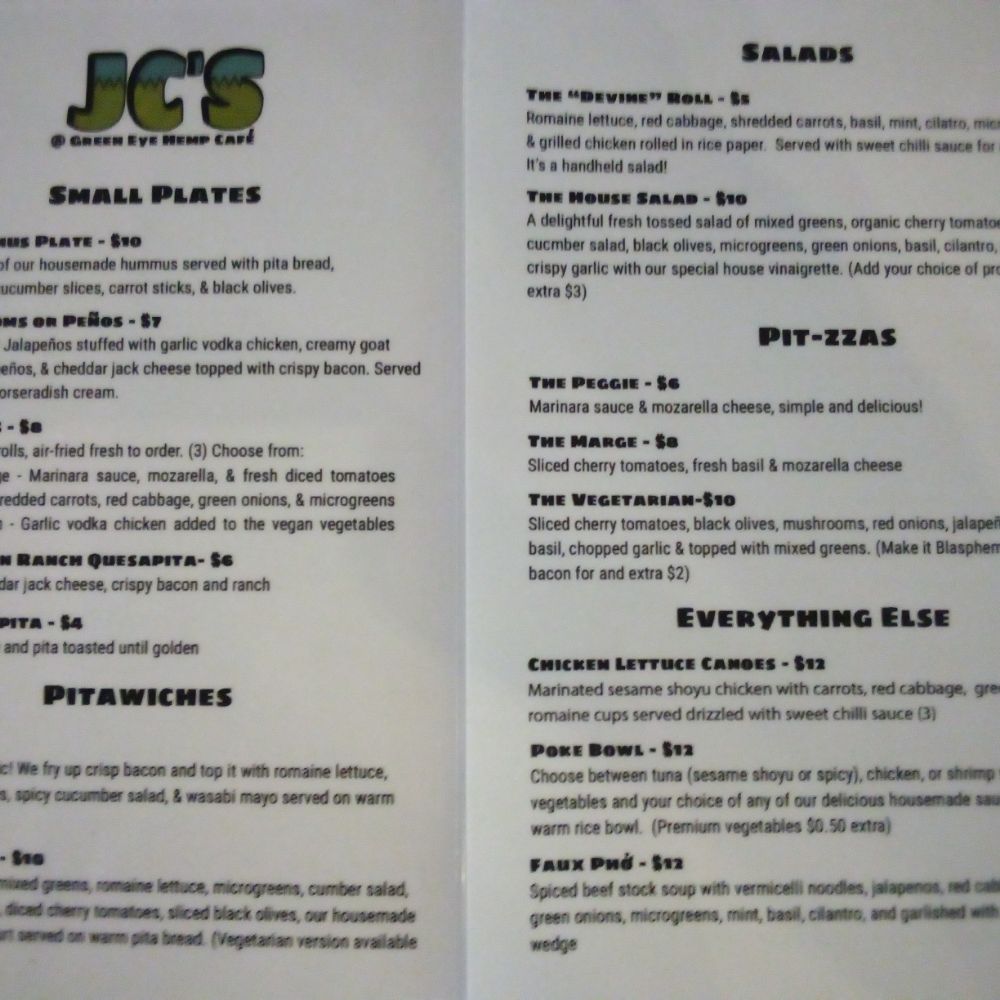 JC's @ Green Eye Hemp Cafe